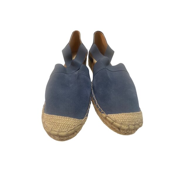 Fabiolas Womens Navy Blue Espadrille Flats Crafted In Spain Size 8 With Elastic - Picture 2 of 7